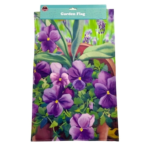 Garden Yard Flag Pansies Flower Pot Floral Purple Multicolor 12 X 18 in - Picture 4 of 13